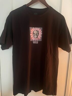 Vans Skull Flower Graphic tee short sleeve Black Urban Skater Womens Large